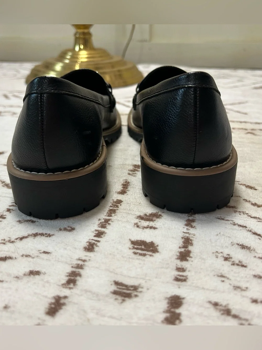 Dolce Vita Celeste Black Lug Sole Loafers Horsebit Shoes 6.5